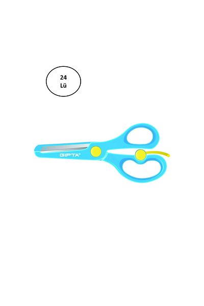 Gıpta 24-Piece 5-Color Children's Scissors - Blunt Tip Plastic Body