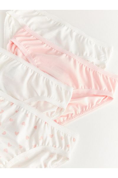 LC Waikiki Set of 4 Printed Panties with Elastic Waist for Baby Girl - City