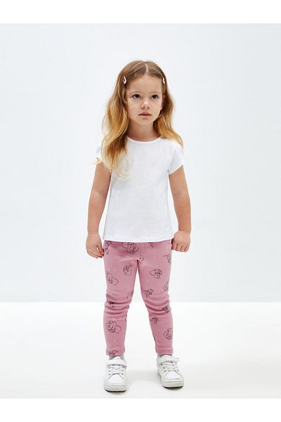 LC Waikiki Dumbo Printed Baby Girl Tights with Elastic Waist