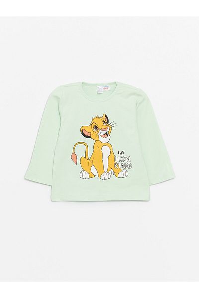 LC Waikiki Langarm-Pyjama-Set für Jungen mit Rundhalsausschnitt, bedruckt mit dem König der Löwen