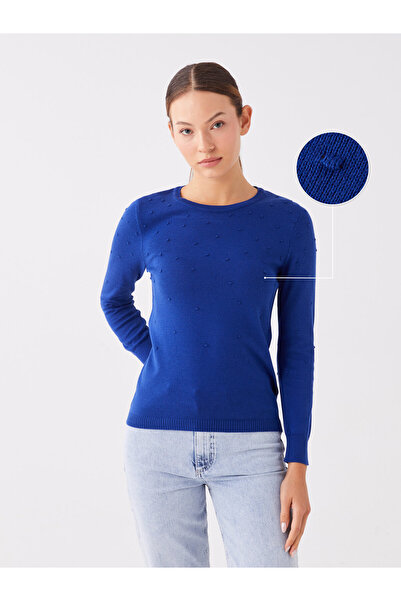 LC Waikiki Pulover de damă cu mânecă lungă și decolteu cu model