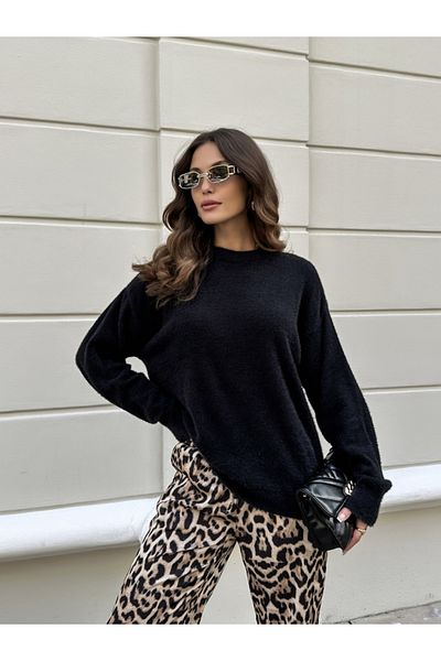 Elif Özbey Butik Pulover negru Half Fisherman Soft