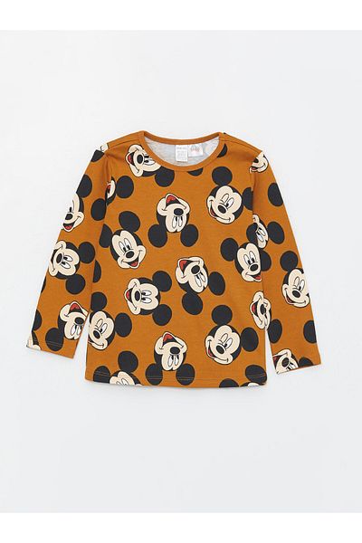LC Waikiki Sada pyžama pro chlapečka s výstřihem Mickey Mouse s potiskem