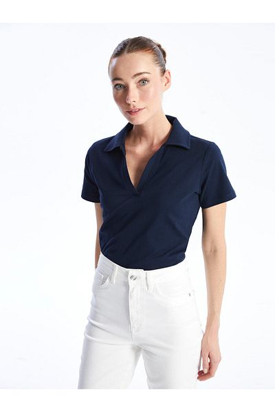 LC Waikiki Polo Neck Plain Short Sleeve Women's T-Shirt