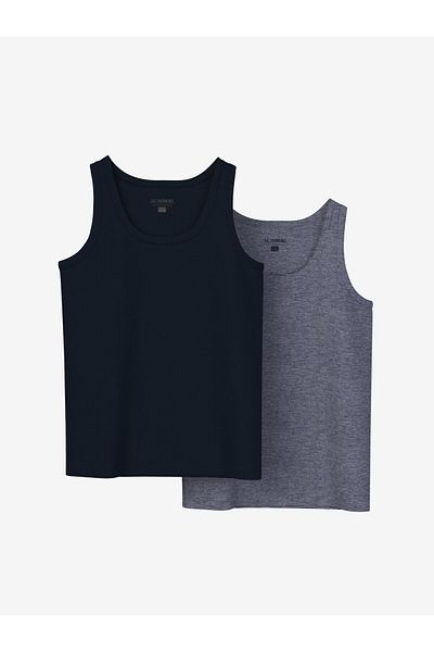 LC Waikiki Boy's Crew Neck Basic Tank Top - Pack of 2