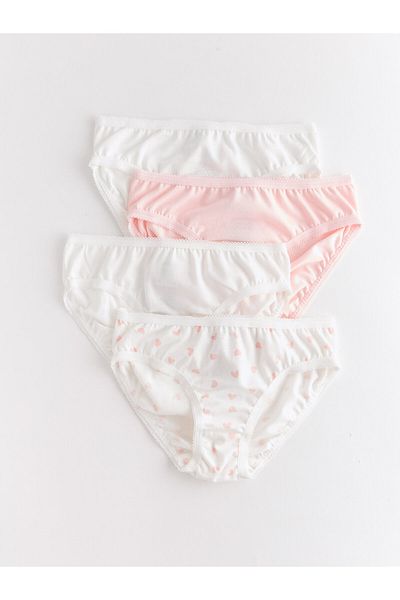 LC Waikiki Set of 4 Printed Panties with Elastic Waist for Baby Girl - City