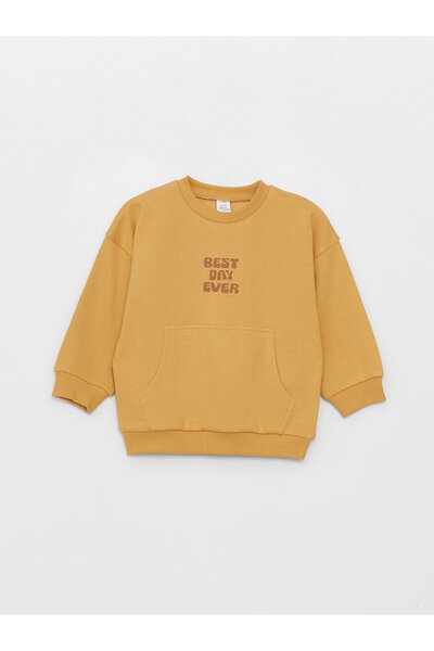 LC Waikiki LCW Baby Boy pulóver és melegítőnadrág szett - Crew nyakú, hosszú ujjú, nyomott, 2 részes készlet