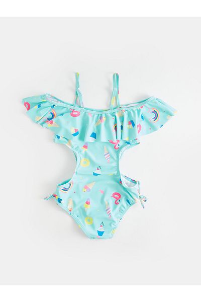 LC Waikiki Patterned Girls' Swimsuit