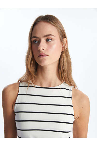 LC Waikiki Pruhované dámské tílko LCW Vision Crew Neck