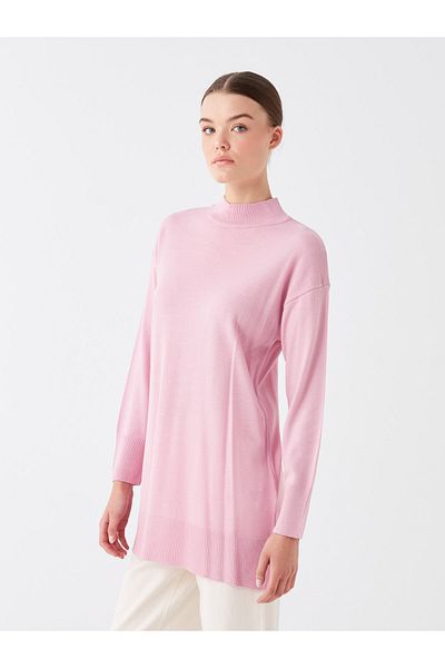 LC Waikiki Half Turtleneck Plain Long Sleeve Women's Knitwear Tunic