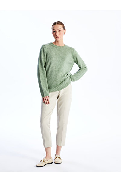 LC Waikiki Dámský úpletový svetr – výstřih, pevný dlouhý rukáv