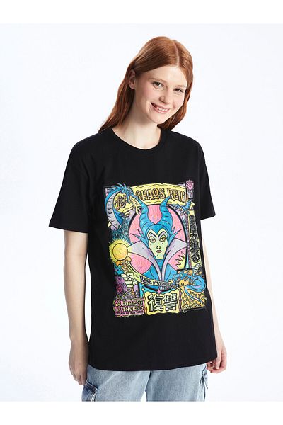 LC Waikiki Crew Neck Villains Printed Short Sleeve Women's T-Shirt