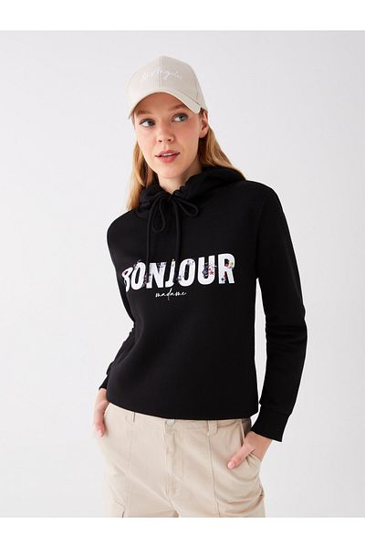 LC Waikiki Bedruckter Langarm-Hoodie für Damen