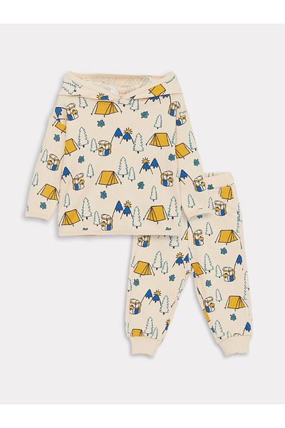 LC Waikiki Hooded Baby Boy Sweatshirt and Sweatpants Set of 2