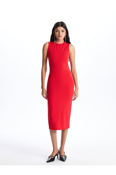 LC Waikiki Γυναικείο Bodycon Φόρεμα Crew Neck