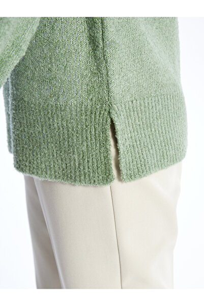 LC Waikiki Dámský úpletový svetr – výstřih, pevný dlouhý rukáv