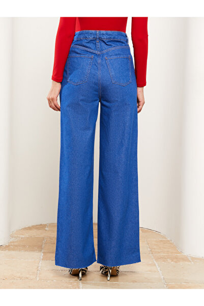 LC Waikiki Magas derekú női farmer nadrág - széles, egyenes szabású