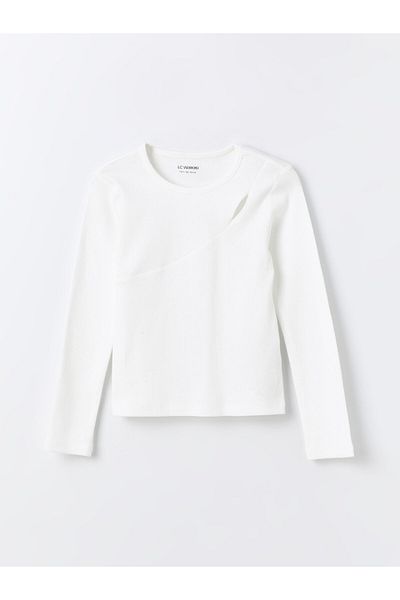 LC Waikiki Dievčenské tričko s dlhým rukávom Crew Neck