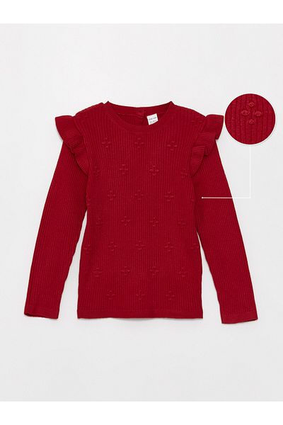 LC Waikiki Crew Neck Soft Textured Baby Girl Knitwear Sweater
