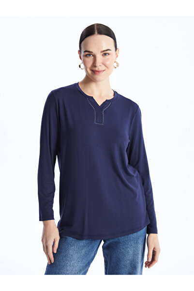 LC Waikiki Női hosszú ujjú, szabad nyakú blúz