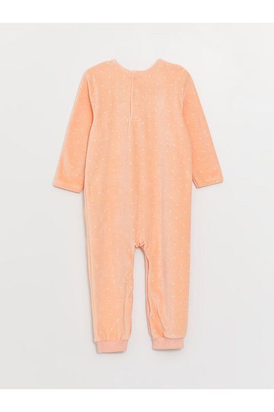 LC Waikiki Baby Collar Long Sleeve Polka Dot Patterned Baby Girl Jumpsuit