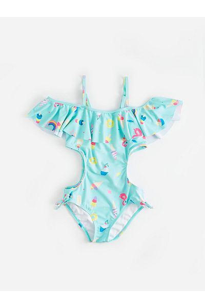 LC Waikiki Patterned Girls' Swimsuit