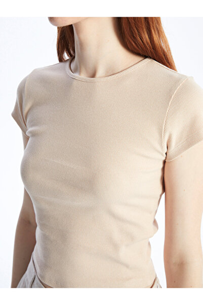 LC Waikiki Dámské triko Crop – výstřih, krátký rukáv