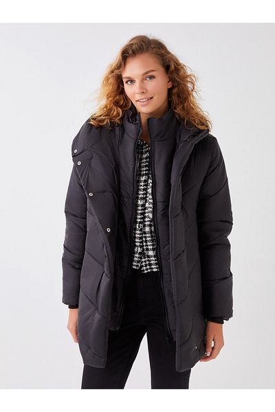 LC Waikiki Dámský kabát s kapucí Puffer