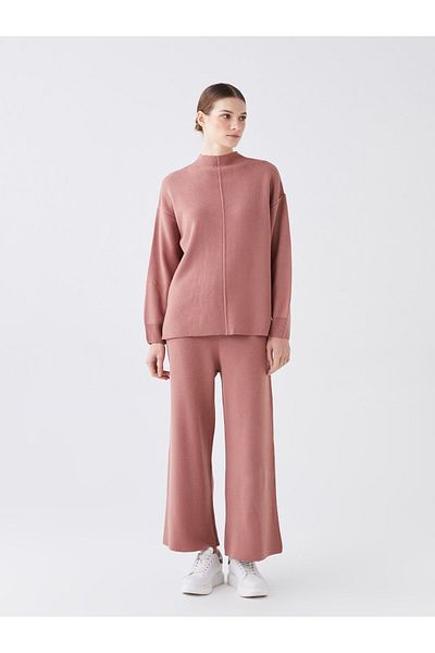 LC Waikiki Dámské hladké úpletové kalhoty slim Fit s elastickým pasem