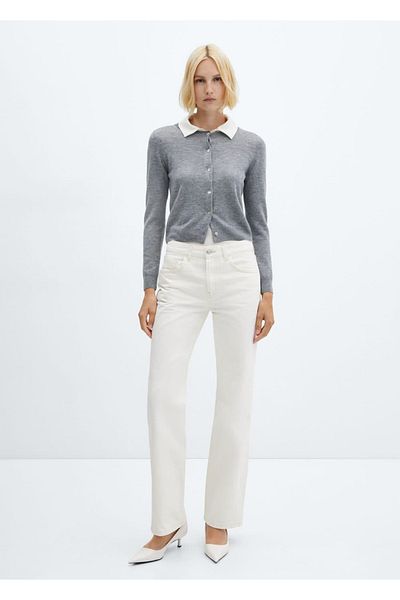 MANGO Woman Mid-waist straight cut jeans