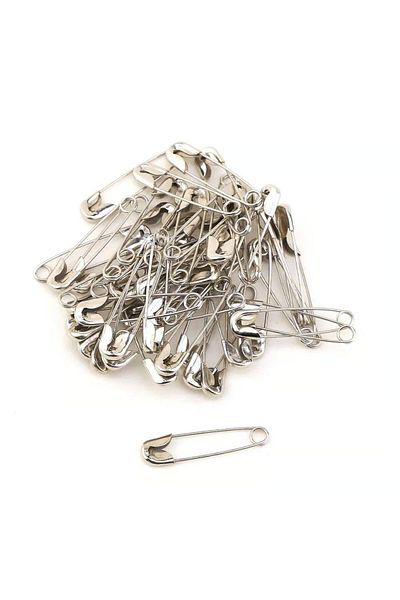 Melodi Scarf Women's Hijab and Multi-Purpose Silver Gray Safety Pin 50 Pieces