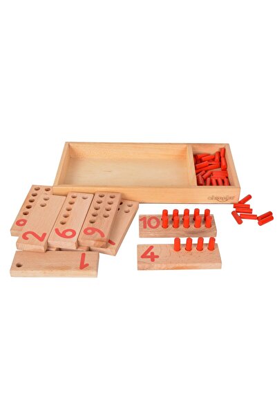 Akıllı Karınca Montessori Ahşap Eğitici Oyuncak Montessori Kırmızı Sayı Çubukları Matematik Sayılar