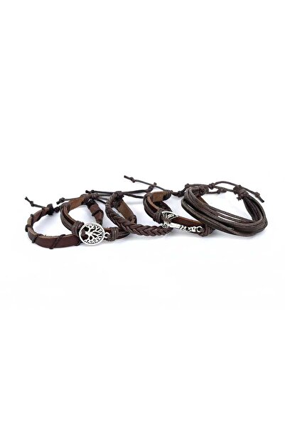 BSN Store 2 Set of 10 Genuine Leather Bracelets with Viking Axe and Infinity Figures