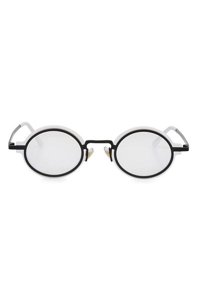 Angel Eyes White Frame Clear Glass Oval Women's Sunglasses Ae9909c9-b