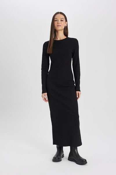 DeFacto Φόρεμα Bodycon με μακρυμάνικο καμιζόλ C1515ax24sp