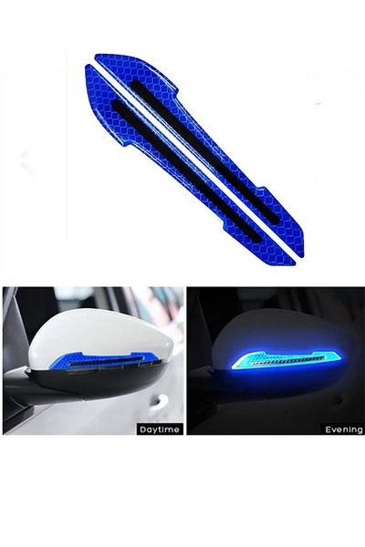 MeyZone Auto Vehicle Side Mirror Reflector Sticker Side Mirror Protector Sticker Cat Eye Blue