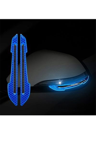 MeyZone Auto Vehicle Side Mirror Reflector Sticker Side Mirror Protector Sticker Cat Eye Blue