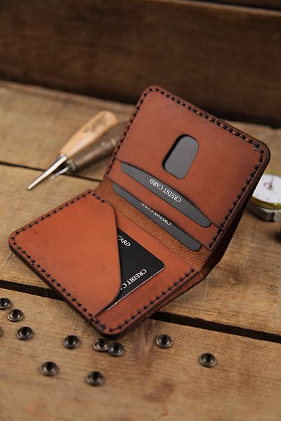 New Coast Leather 1900's Мъжки портфейл - естествена кожа, ръчна изработка