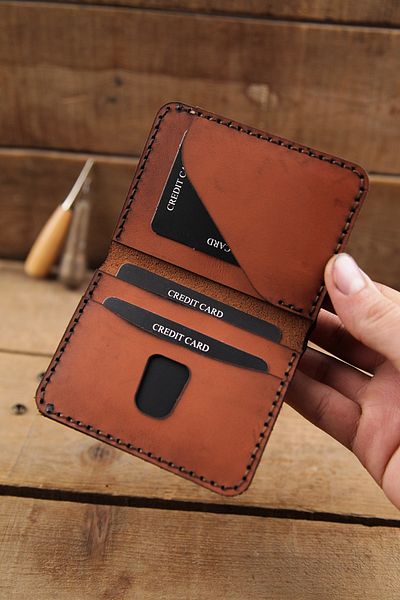 New Coast Leather 1900's Мъжки портфейл - естествена кожа, ръчна изработка