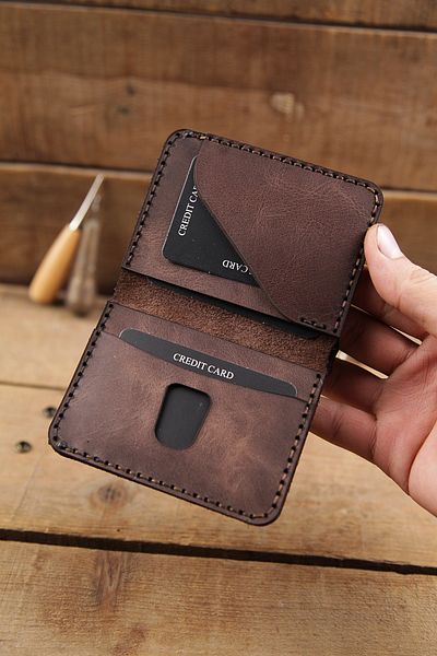 New Coast Leather 1900's Ръчно изработен мъжки портфейл от естествена кожа