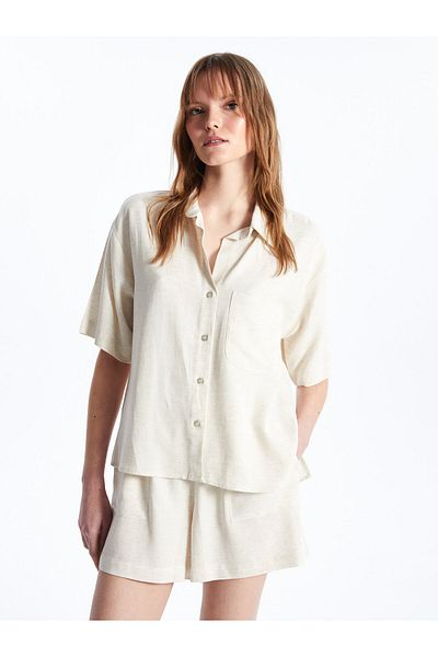 LC Waikiki Γυναικείο σορτς - Standard Fit, ίσιο λινό μείγμα