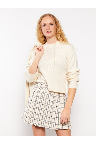 LC Waikiki Standard Fit Plaid Pleated Women's Skirt