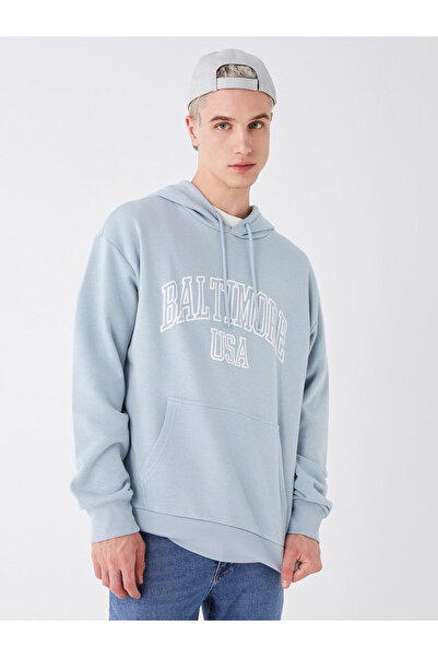 LC Waikiki Uzun Kollu Baskılı Erkek Hoodie