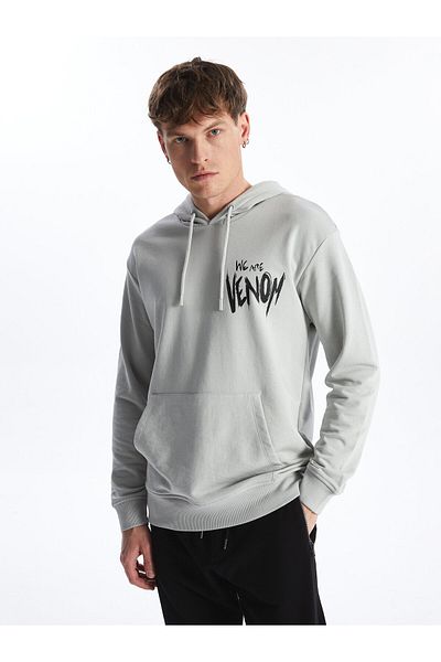 LC Waikiki Men's Hoodie - Long Sleeve and Printed