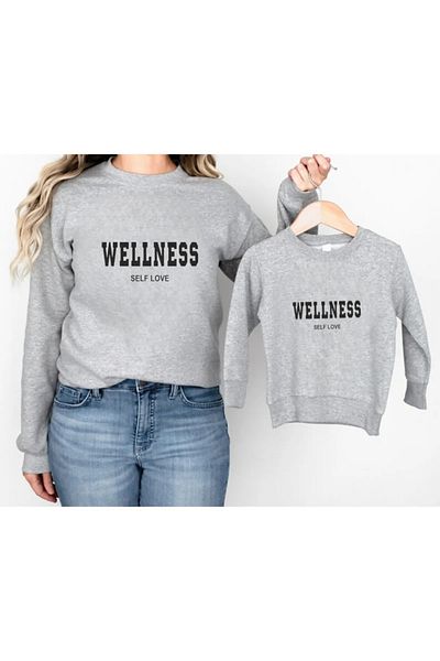 Modern Moda Суитшърт с принт Wellness за майка и дете