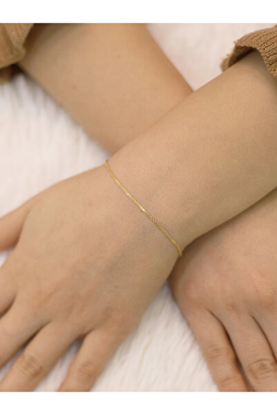 Zeynepli gold & jewelry 14 Ayar Altın Zarif Hasır Bileklik
