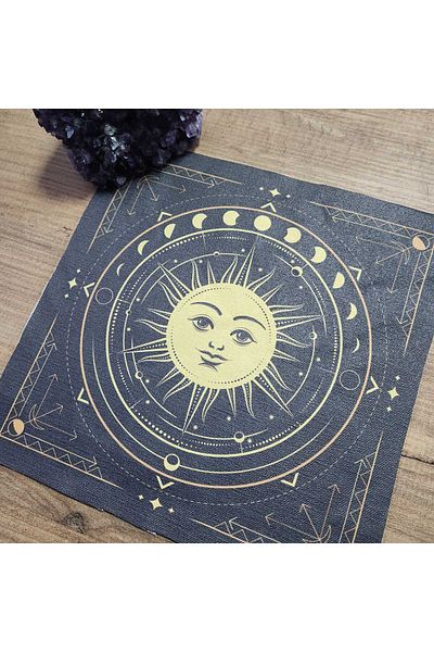 fırsatlar diyarı Celestial Sun Tarot Altar Cloth / Tarot Cover 75x75 Cm
