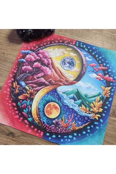 Yin Yang Tarot Altar Cloth / Tarot Cover 75x75 cm
