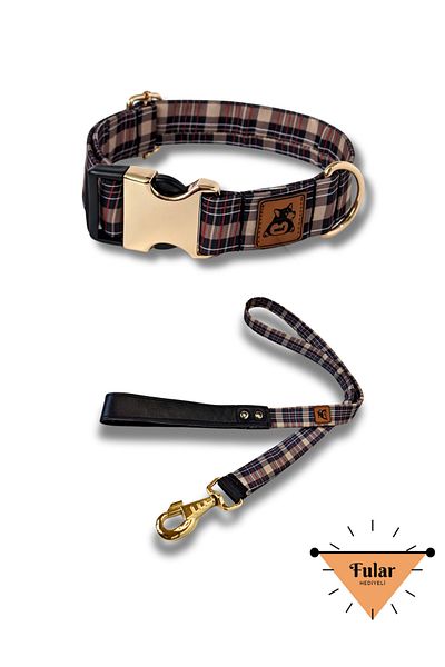 UTDpet Classy Dog Collar and Travel Dispatch Strap Set (With Scarf Gift)