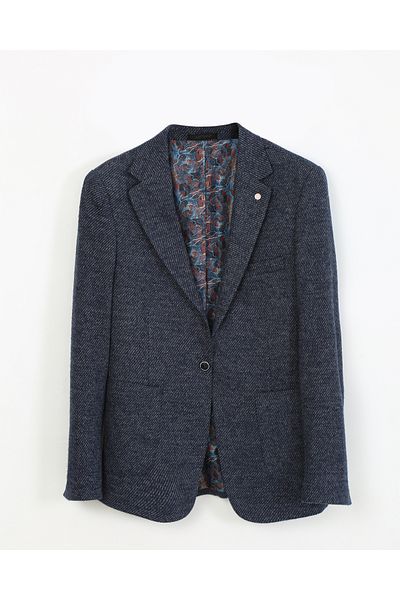 ACTUAL Slim Fit Blazer Single Jacket 7158-01-50 Navy